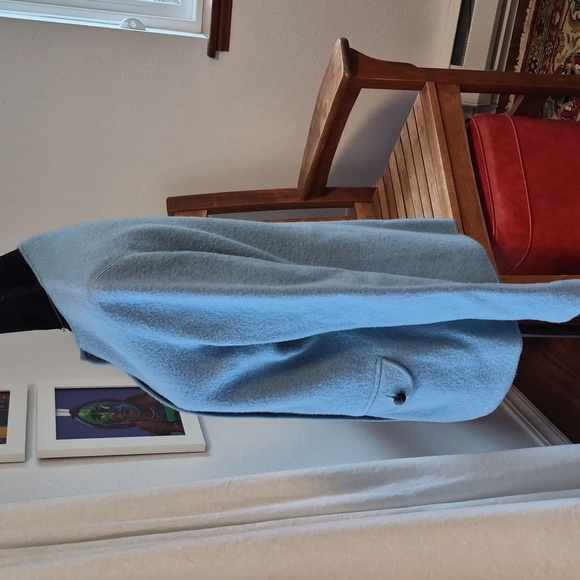 LANDS' END Vintage Wool Cardigan Jacket Blue 8 Tall - Picture 3 of 6